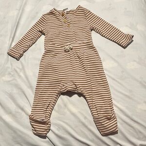 Striped Brown and White Baby Matching Set